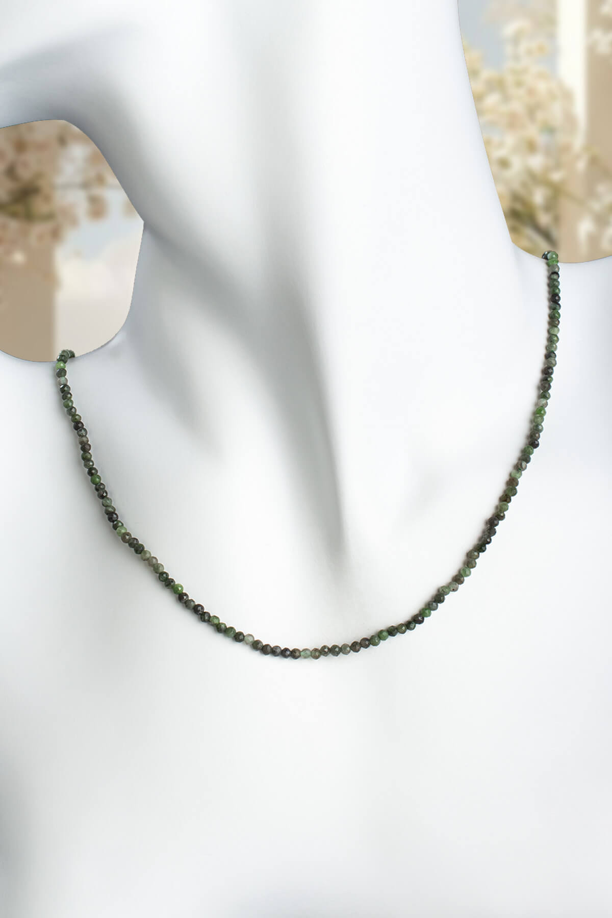 Yeşim Doğal Taş Faset Küre Kesim 2mm Kolye