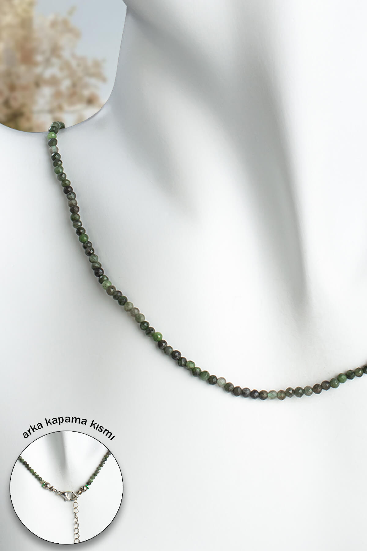 Yeşim Doğal Taş Faset Küre Kesim 2mm Kolye