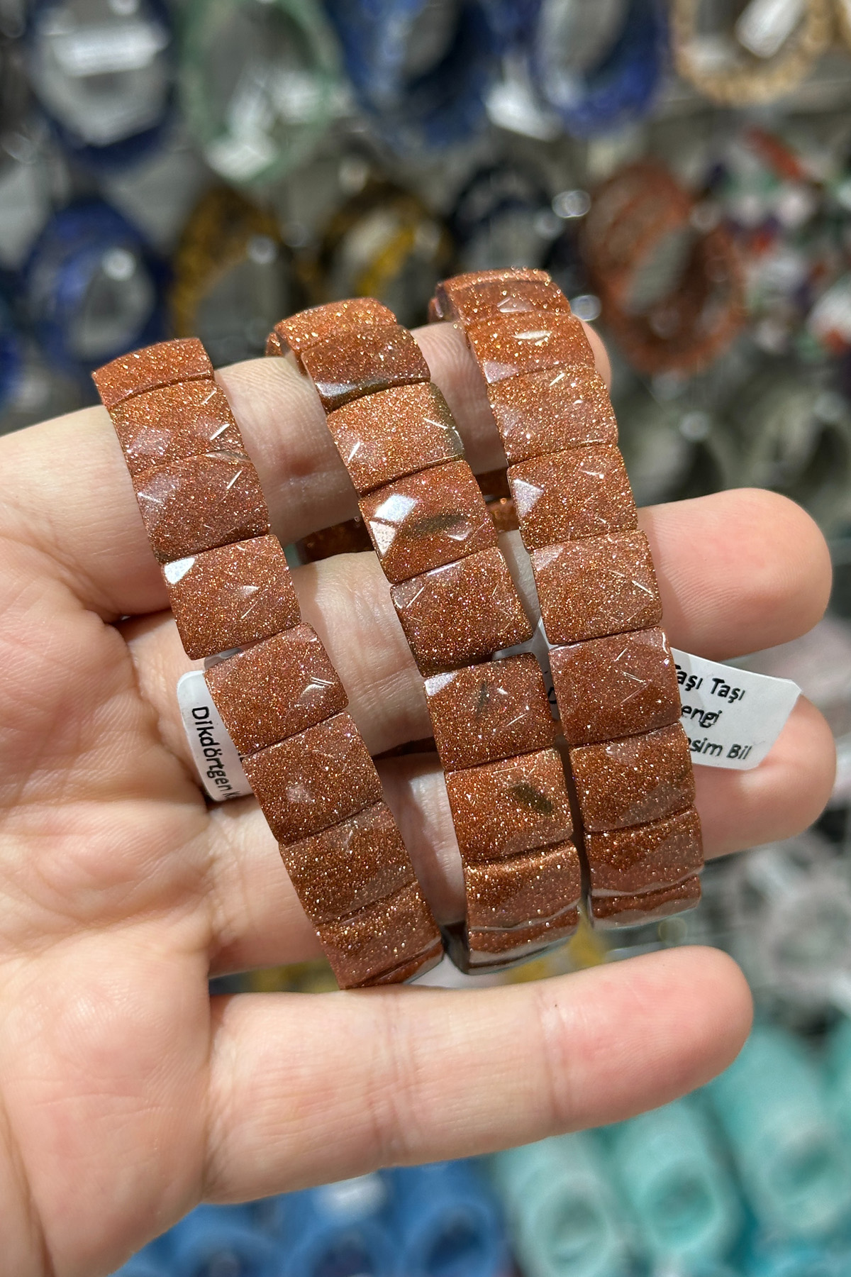 Yıldız Taşı Taşı Kahverengi Dikdörtgen Kesim Bileklik