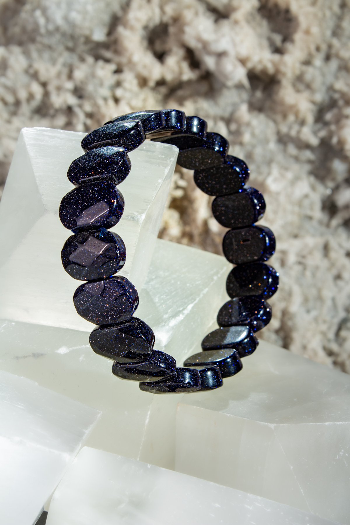 Yıldız Taşı Taşı Lacivert Oval Kesim Bileklik