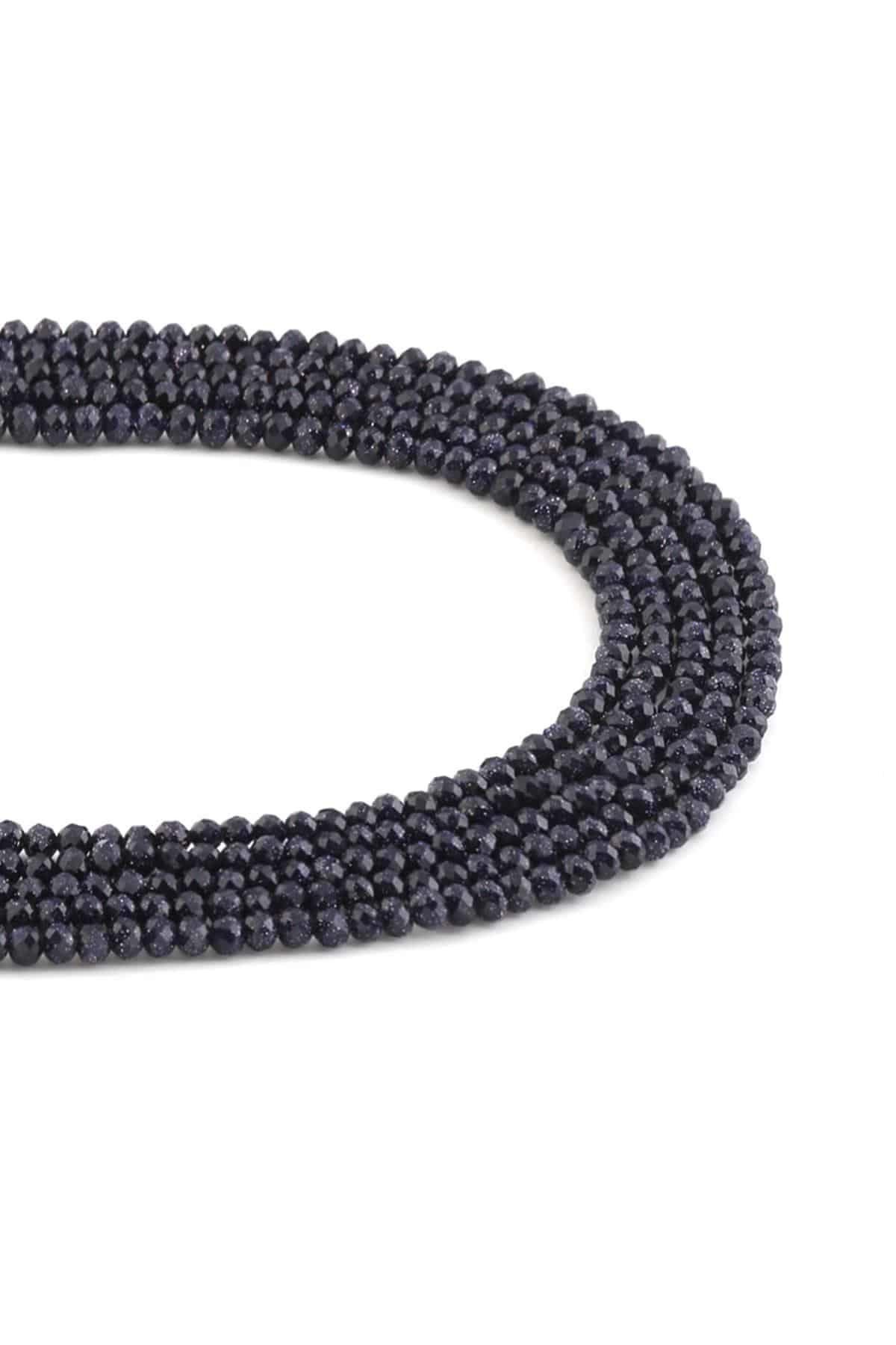 Yıldız Taşı Doğal Taş Parlak Lacivert Küre Küre Kristal Kesim 3mm Dizi