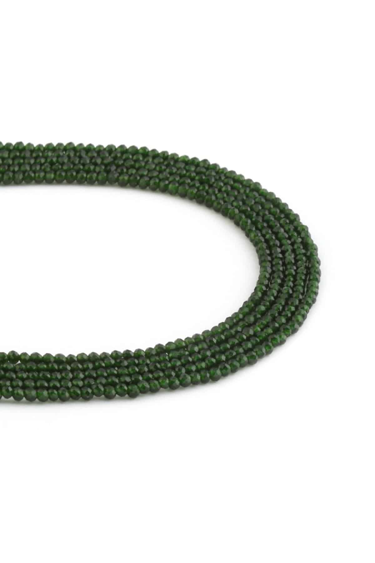 Yıldız Taşı Doğal Taş Parlak Yeşil Küre Kristal Kesim 2mm Dizi [AA]