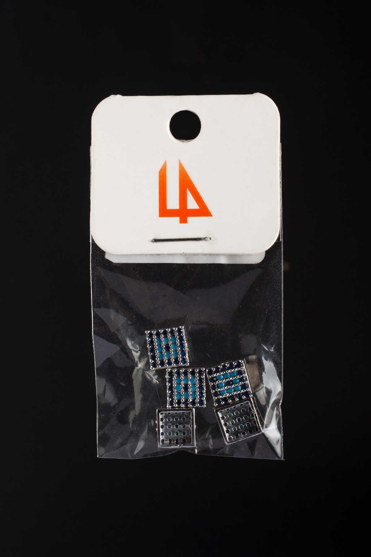 Zirkon Antik Gümüş Kare 7mm Takı Aparatı