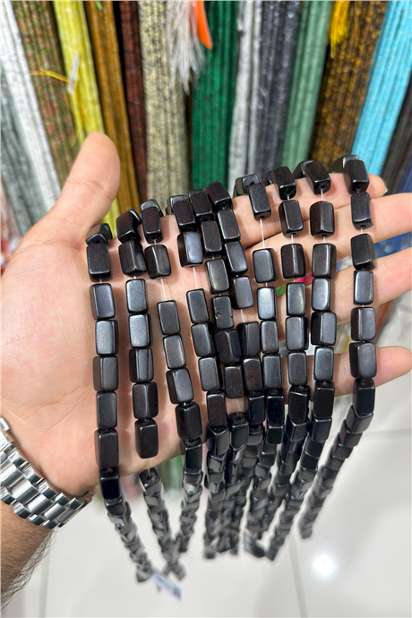 Abanoz Ağacı Dikdörtgen Kesim 12x7mm Dizi