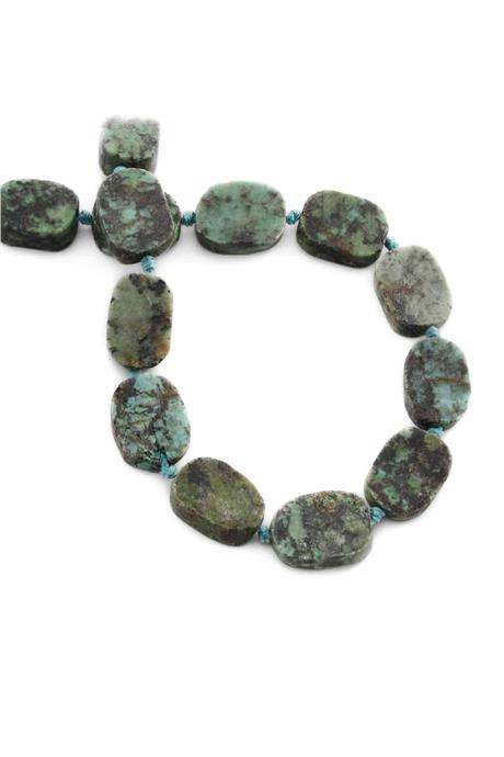 Afrika Turkuaz Doğal Taş Oval Kesim 12x15mm Dizi