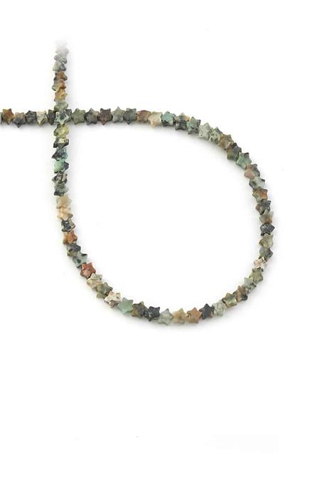 Afrika Turkuaz Doğal Taş Parlak Yıldız Kesim 4mm Dizi [AA]