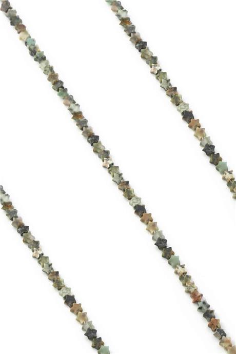 Afrika Turkuaz Doğal Taş Parlak Yıldız Kesim 4mm Dizi [AA]