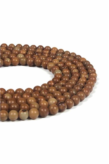 Ağaç Jasper Doğal Taş Küre Kesim 4mm Dizi