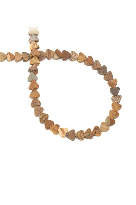 Ağaç Jasper Doğal Taş Parlak Kahverengi Kalp Kesim 6x3mm Dizi [AA]