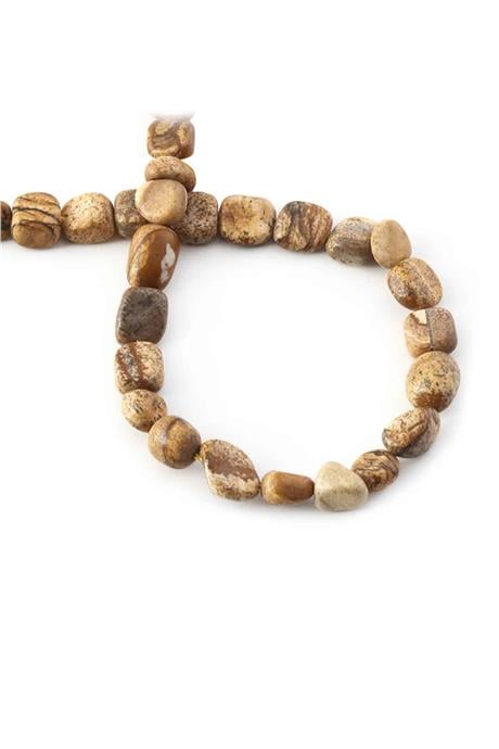 Ağaç Jasper Taşı Tımbıl Kesim Parlak 7x10mm Doğal Taş Dizi [AA]