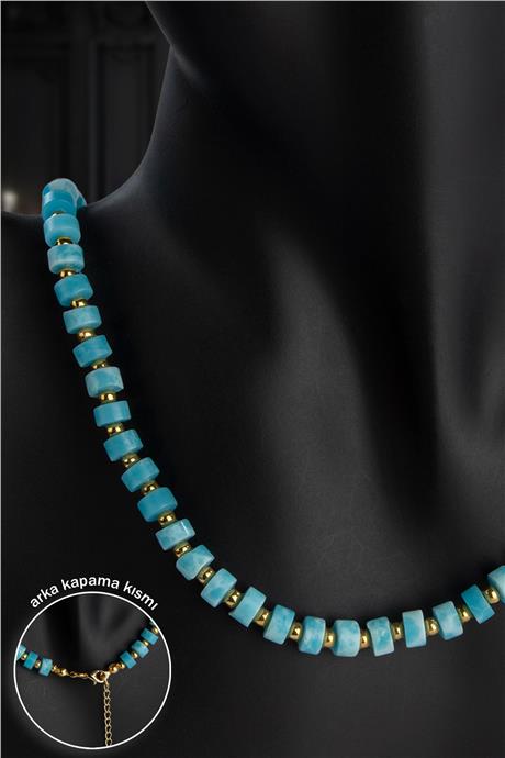 Agalmatolite Doğal Taş Açık Mavi Rondela Kesim 6x3mm Kolye