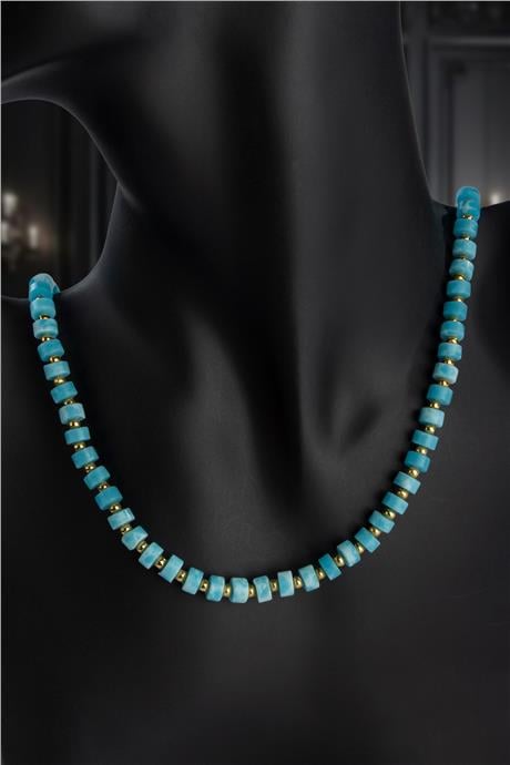 Agalmatolite Doğal Taş Açık Mavi Rondela Kesim 6x3mm Kolye