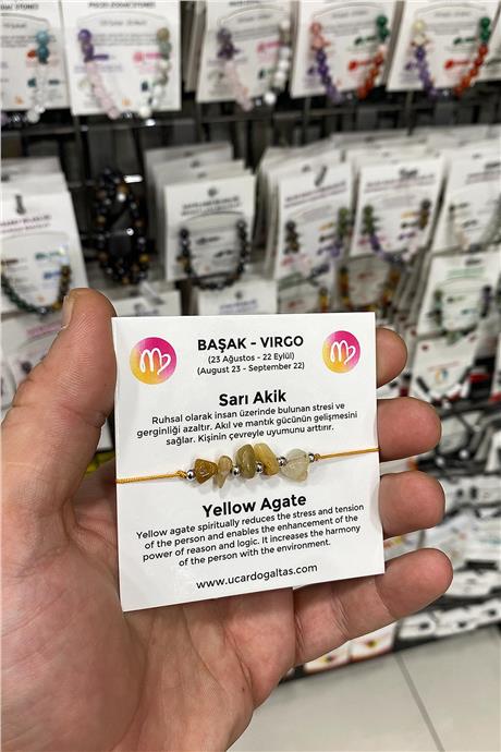 Akik Doğal Kırık Taş Başak Burcu Bilekliği