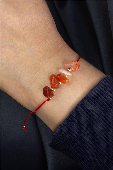 Akik Doğal Kırık Taş Boğa Burcu Bilekliği