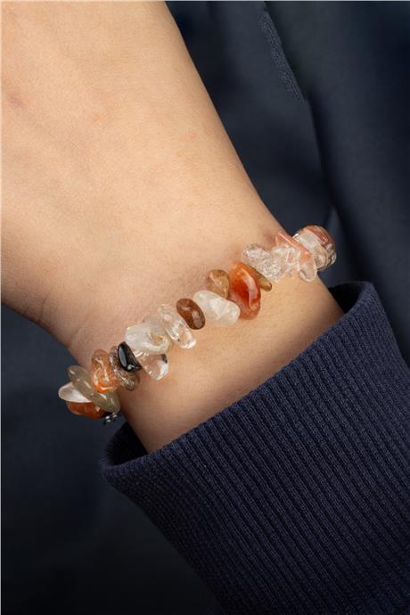 Kuvars Doğal Kırık Taş Karışık Bileklik