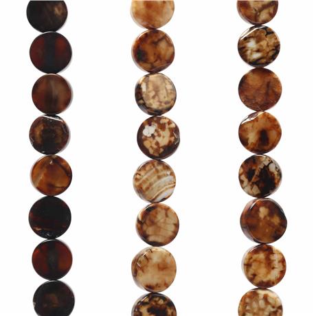 Akik Taşı Daire Kesim 15x4mm Doğal Taş Dizi