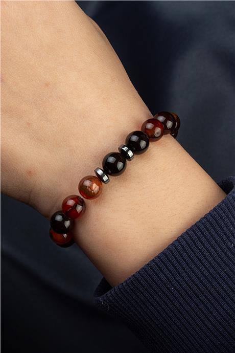 Kızıl Akik Doğal Taş Küre Kesim 8mm Bileklik