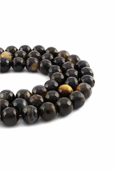 Agate Natural Stone Globe Facet Cut 14mm String Of Beads