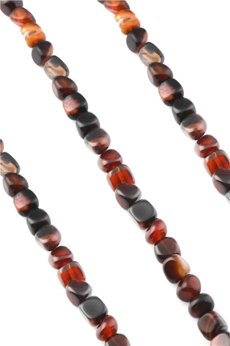 Agate Natural Stone Shiny Red Tumbler Cut 8x11mm String Of Beads