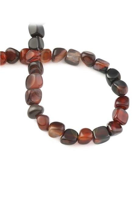 Agate Natural Stone Shiny Red Tumbler Cut 8x11mm String Of Beads