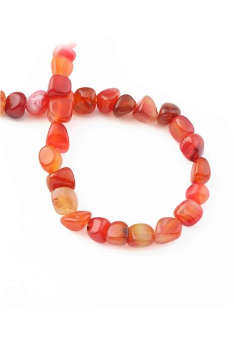 Agate Natural Stone Shiny Tumbler Cut 8x11mm String Of Beads