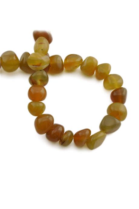 Agate Natural Stone Shiny Orange Tumbler Cut 8x11mm String Of Beads