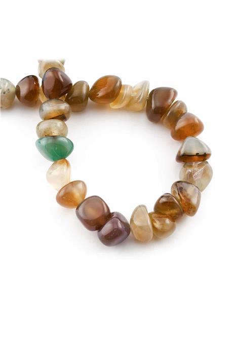 Agate Natural Stone Shiny Green Tumbler Cut 8x11mm String Of Beads