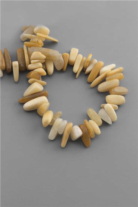 Agate Natural Stone Yellow Tooth Cut 18x6mm String Of Beads