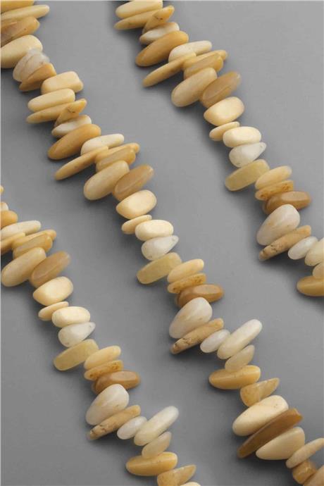 Agate Natural Stone Yellow Tooth Cut 18x6mm String Of Beads