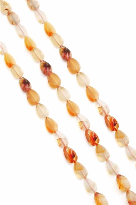 Agate Natural Stone Tumbler Cut 6x8mm String Of Beads