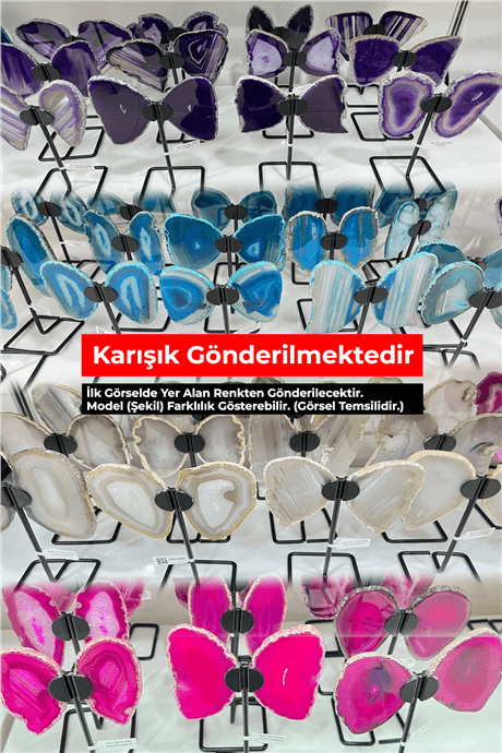 Akik Taşı Mavi Plaka Kelebek İri