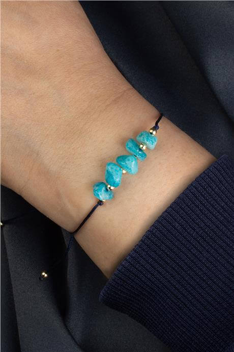 Akuamarin Doğal Kırık Taş Akrep Burcu Bilekliği