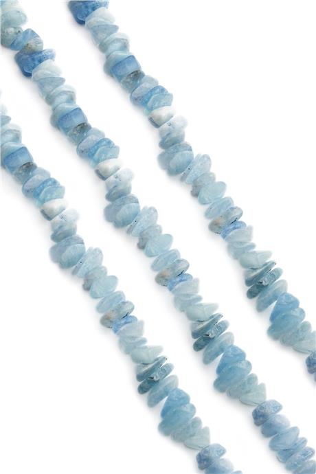 Akuamarin Doğal Taş Amorf Kesim 10x4mm Dizi