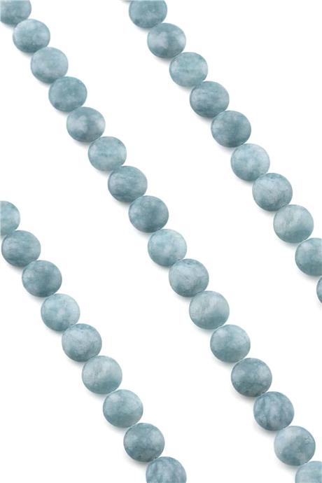 Akuamarin Doğal Taş Parlak Buz Mavisi Daire Kesim 12mm Dizi [AB+]