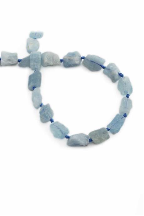 Aquamarine Natural Stone Ham Amorphous Cut 8x10mm String Of Beads