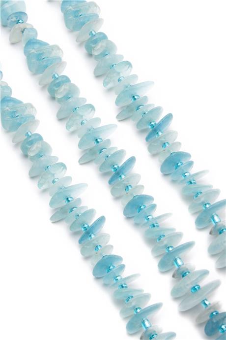 Akuamarin Doğal Taş Rondela Kesim 10x2mm Dizi