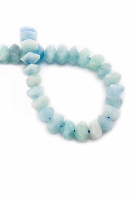 Akuamarin Doğal Taş Rondela Kesim 10X7mm Dizi