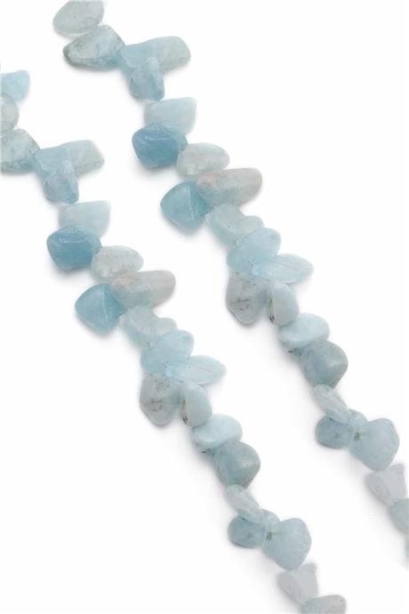 Akuamarin Doğal Taş Yaprak Kesim Dizi