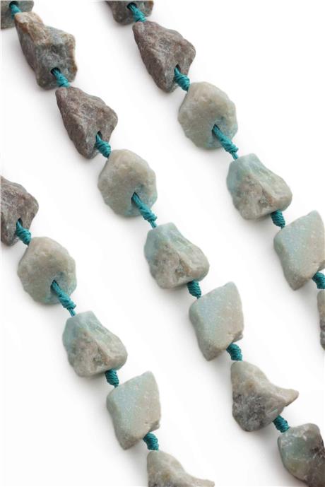 Amazonit Doğal Taş Ham Kütle Kesim 15x25mm Dizi