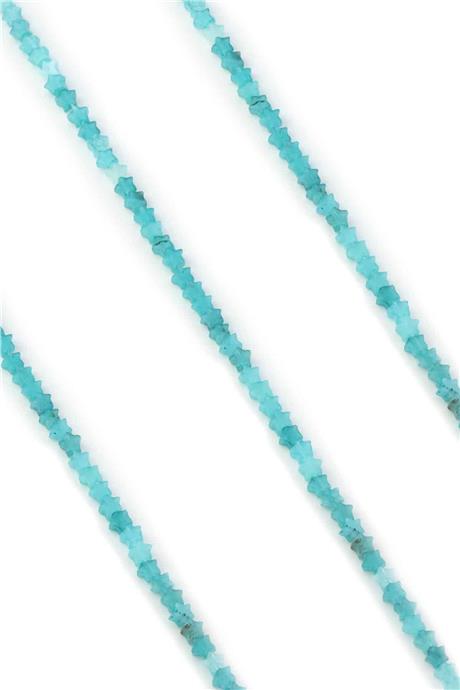 Amazonit Doğal Taş Parlak Mavi Yıldız Kesim 4mm Dizi [AA]
