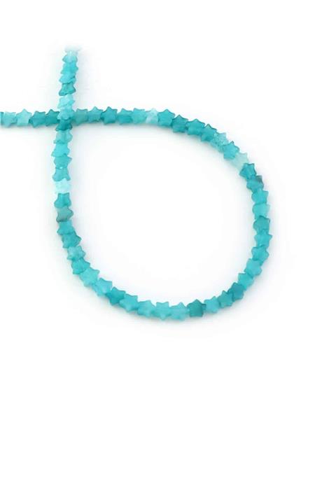 Amazonit Doğal Taş Parlak Mavi Yıldız Kesim 4mm Dizi [AA]