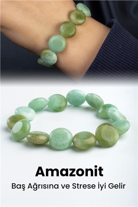Aventurin Doğal Taş Yassı Daire Kesim 12mm Bileklik