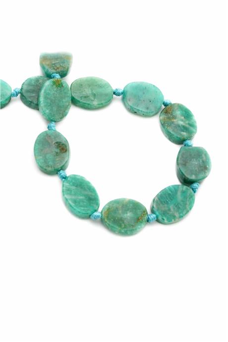Amazonite Natural Stone Oval Cut String Of Beads