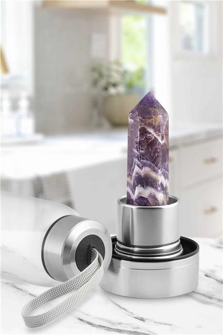 Ametist 500 Ml Cam Matara Su Şişesi Kılıflı