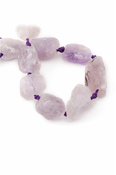 Amethyst Natural Stone Crude Mass Cut 15x25mm String Of Beads
