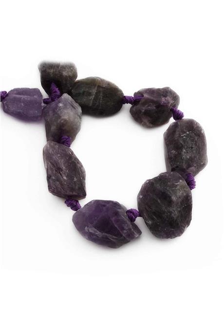 Amethyst Natural Stone Crude Mass Cut 15x25mm String Of Beads