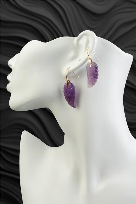 Ametıst Doğal Taş Küpe