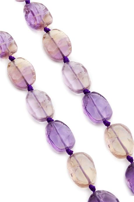Amethyst Natural Stone Oval Cut 14x19mm String Of Beads