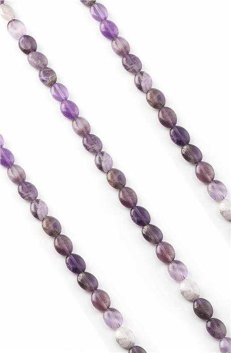 Amethyst Natural Stone Oval Cut 8x10mm String Of Beads