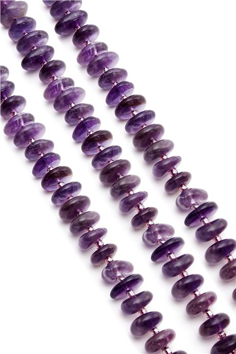 Amethyst Natural Stone Washer Cut 10x4mm String Of Beads